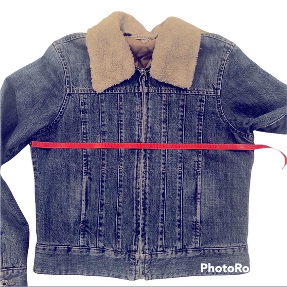 Mavi Jean Jacket, vintage Cassidy lined w/ detachable sherpa collar, L - Picture 12 of 14